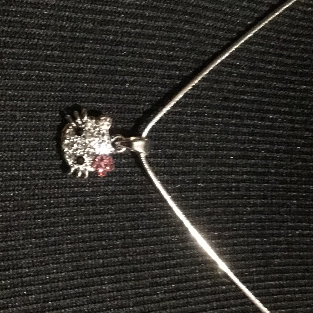 Hello Kitty Girls Necklace, Swarovski Crystals.